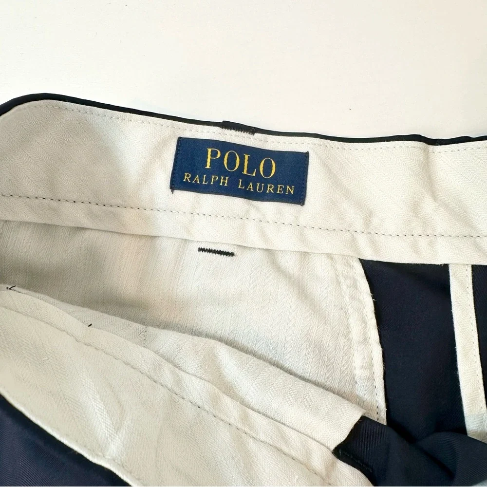 Polo Ralph Lauren Classic Fit Flat Front Shorts, Navy Blue, 36 Waist